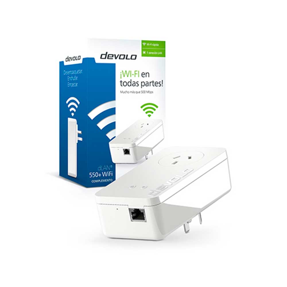 08215 DEVOLO                                                       | EXTENSOR POWERLINE DEVOLO DLAN 550+ WIFI SINGLE                                                                                                                                                                                                           