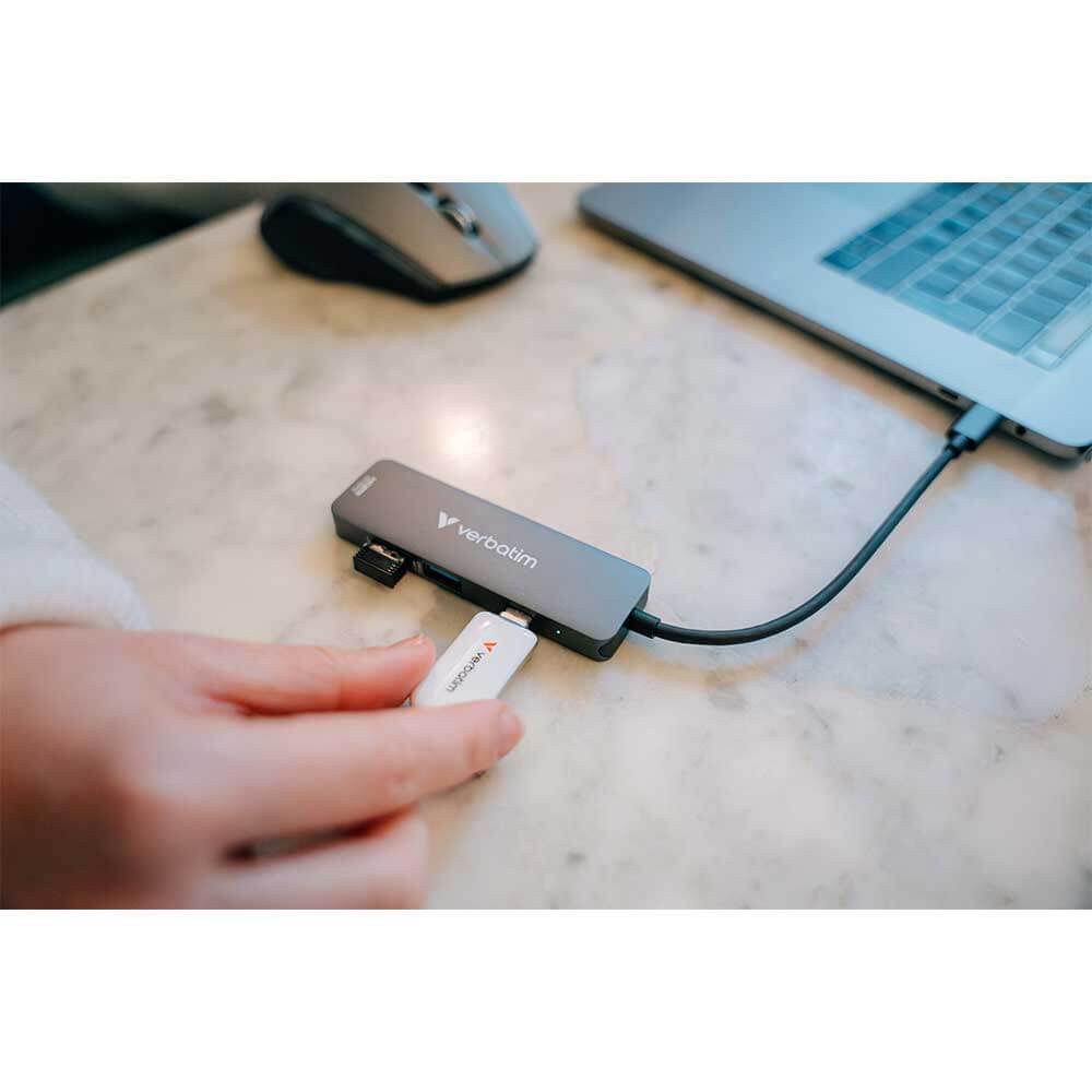 32155 VERBATIM                                                     | CONCENTRADOR MULTIPUERTO USB-C ESSENTIALS — 4 PUERTOS                                                                                                                                                                                                     