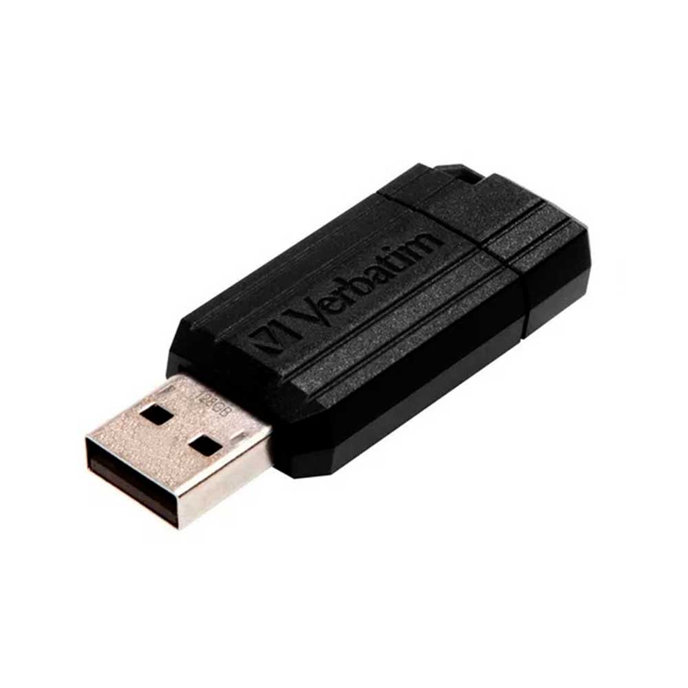 49071 VERBATIM                                                     | PEN DRIVE VERBATIM 128GB PINSTRIPE USB 2.0 NEGRO                                                                                                                                                                                                          