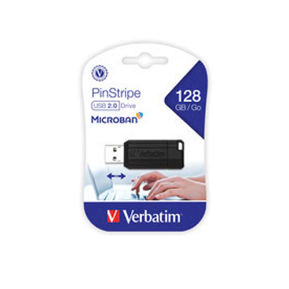 49319 VERBATIM                                                     | 128GB PINSTRIPE USB 3.0 FLASH DRIVE - BLACK                                                                                                                                                                                                               