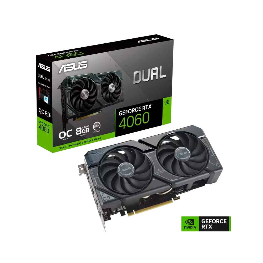 90YV0JC7-M0AA00 ASUS                                                         | PLACA DE VIDEO ASUS DUAL-RTX4060-O8G-EVO                                                                                                                                                                                                                  