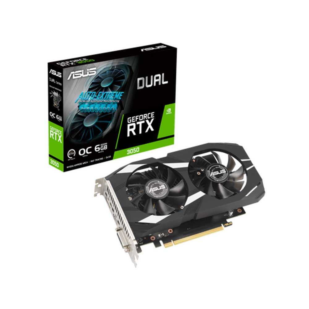 90YV0K60-M0AA00 ASUS                                                         | PLACA DE VIDEO ASUS DUAL-RTX3050-O6G                                                                                                                                                                                                                      