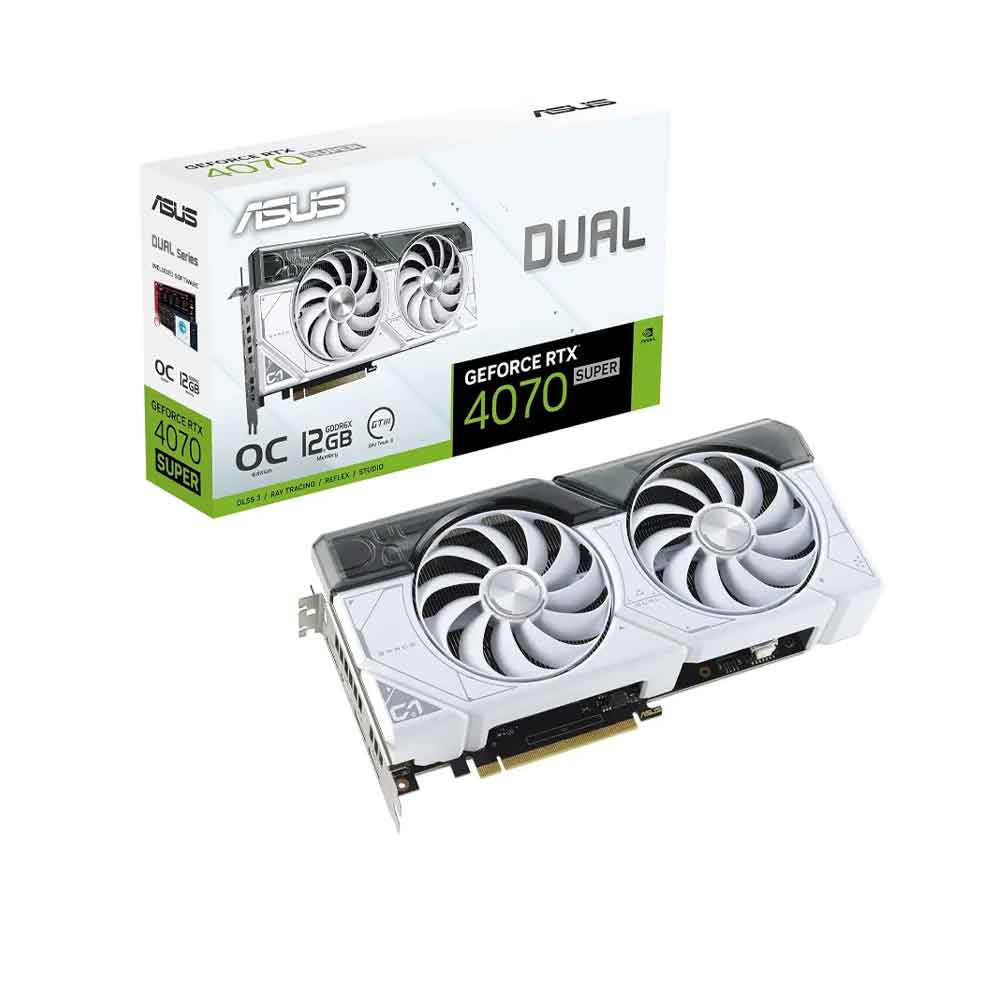 90YV0K84-MVAA00 ASUS                                                         | PLACA DE VIDEO ASUS DUAL-RTX4070S-O12G-WHITE                                                                                                                                                                                                              