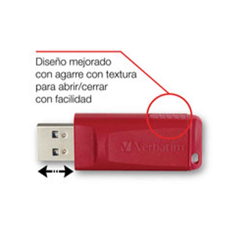 98525 VERBATIM                                                     | PENDRIVE VERBATIM 128GB STORE´N´GO ROJO                                                                                                                                                                                                                   