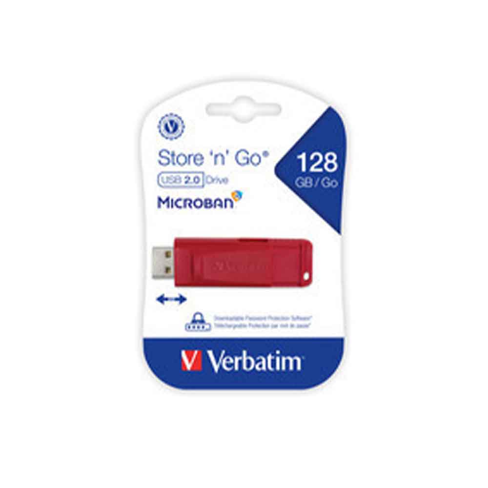 98525 VERBATIM                                                     | PENDRIVE VERBATIM 128GB STORE´N´GO ROJO                                                                                                                                                                                                                   