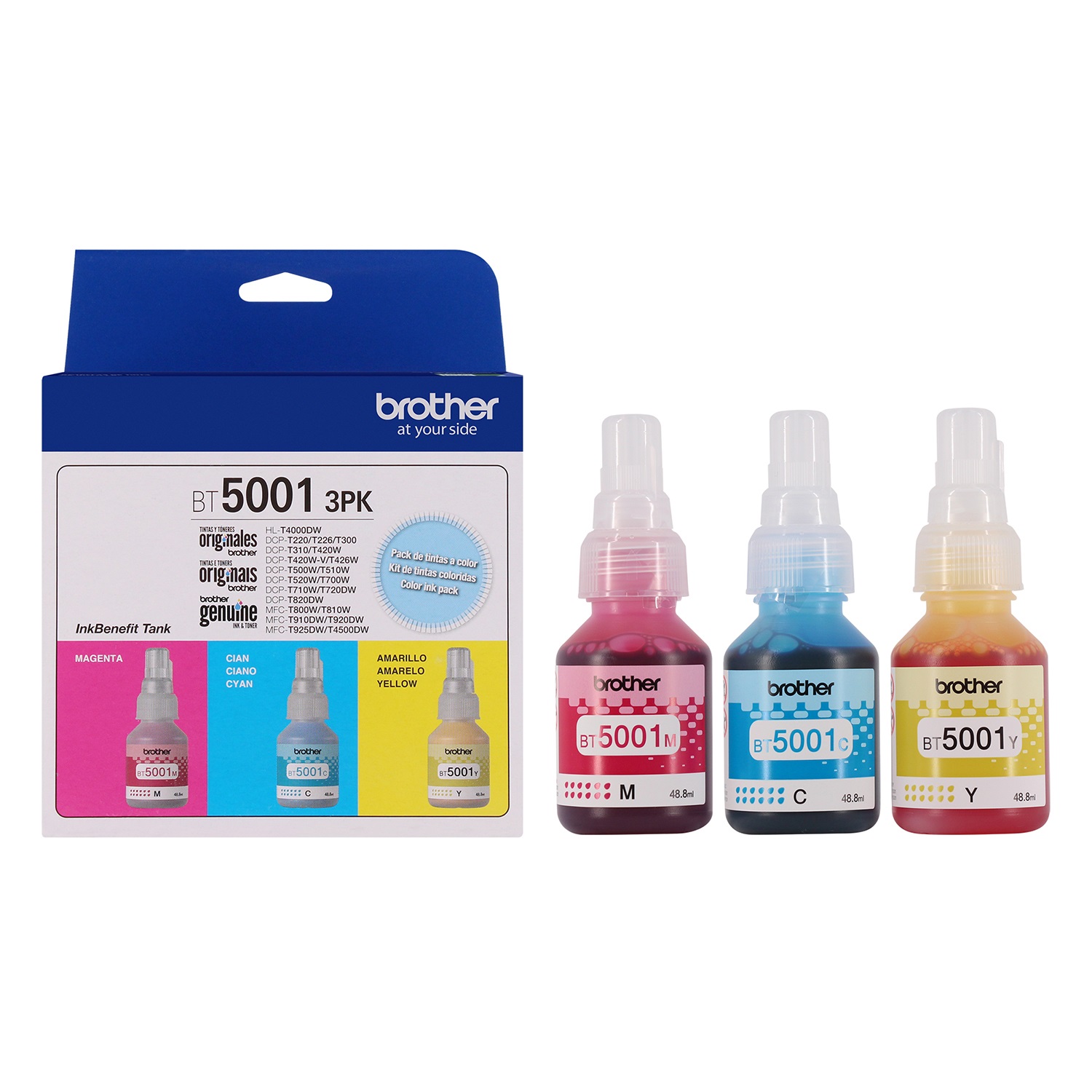 BT50013PKMEX BROTHER                                                      | BOTELLA PACK 3 COLORES DE TINTA BROTHER (5000 PÁG)                                                                                                                                                                                                        