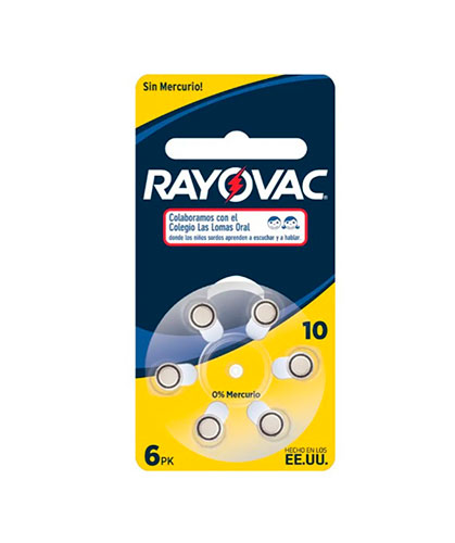 E302437700 RAYOVAC                                                      | PILA RAYOVAC AUDIOLOGIA RETAIL 10  BLISTER X6                                                                                                                                                                                                             