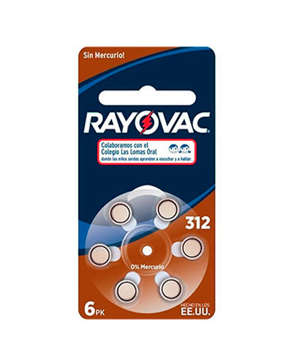 E302444300 RAYOVAC                                                      | PILA RAYOVAC AUDIOLOGÍA RETAIL 312 BLISTER X6                                                                                                                                                                                                             