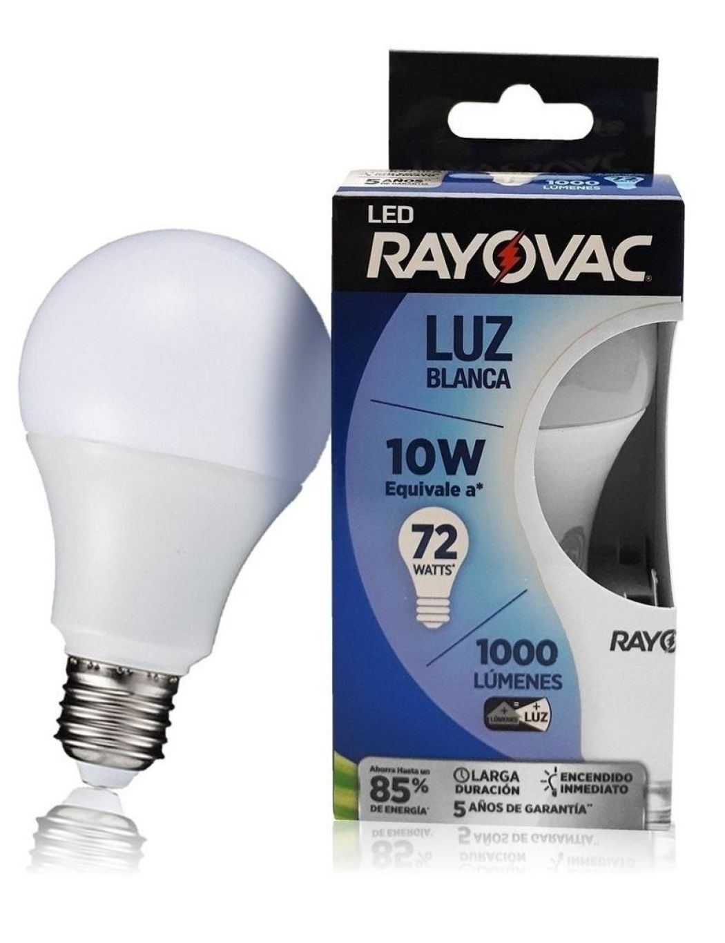 E303546600 RAYOVAC                                                      | LED RAYOVAC 10W (72W) 1000 LM BLANCA 6.000HS                                                                                                                                                                                                              