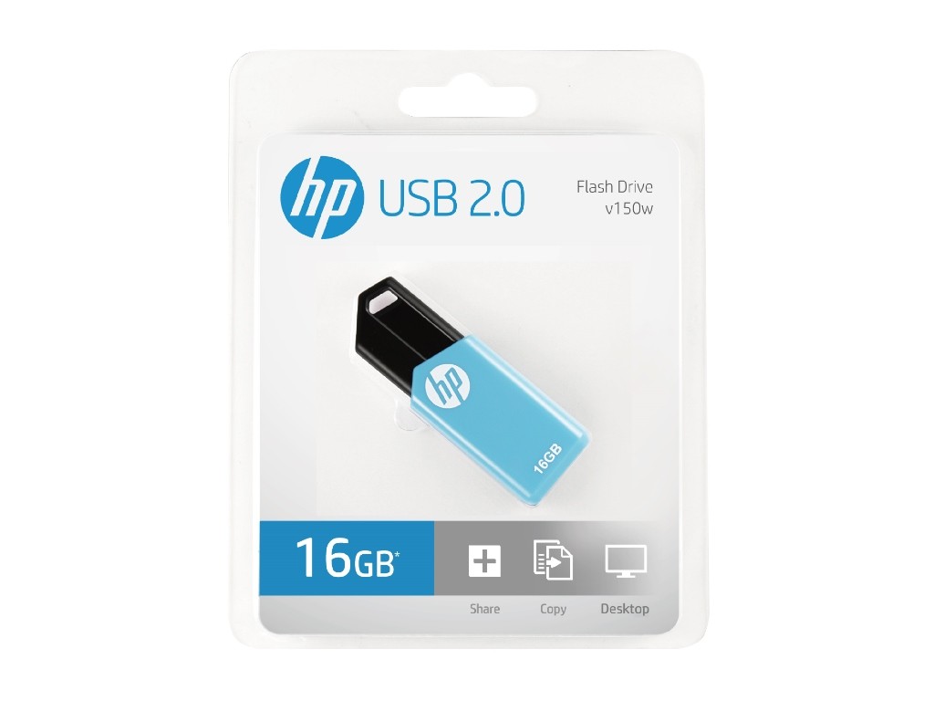 HPFD150W-16P2 HP                                                           | PEN DRIVE HP V150W 16GB USB 2.0 RETRACTIL CELESTE Y NEGRO                                                                                                                                                                                                 