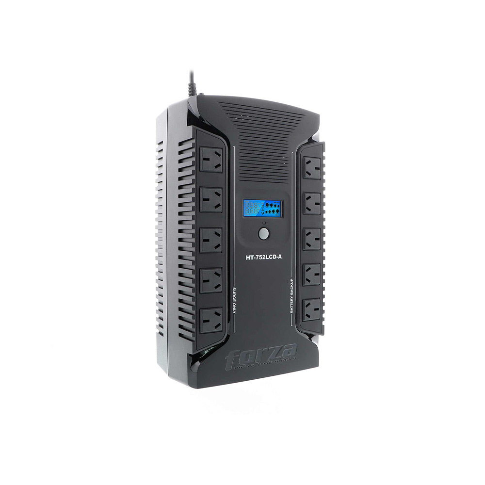 HT-752LCD-A FORZA                                                        | UPS INTERACTIVA FORZA HT-752LCD-A 750VA/450W 10 IRAM COAX USB SOBREMESA-220V                                                                                                                                                                              