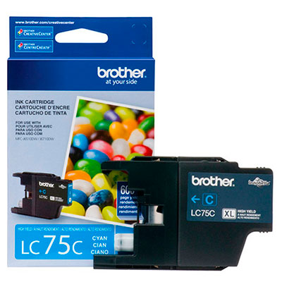 LC75C BROTHER                                                      | CARTUCHO BROTHER LC75 CYAN P/ MFCJ430W Y MFCJ825DW (600 PAG)                                                                                                                                                                                              