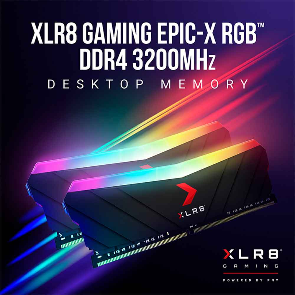 MD16GD4320016XRGB PNY                                                          | MEMORIA RAM PNY XLR8 GAMING EPIC-X RGB 16GB DDR4 3200MHZ UDIMM                                                                                                                                                                                            