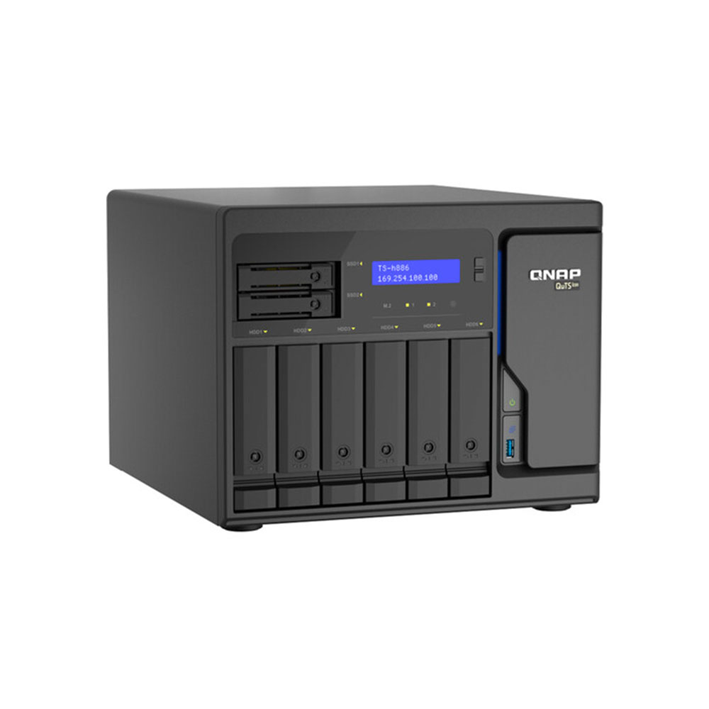 TS-H886-D1602-8G-US QNAP                                                         | NAS QNAP TORRE TS-H886-D1602-8G-US 8 BAHIAS INTEL XEON D-1622 DE 16GB                                                                                                                                                                                     