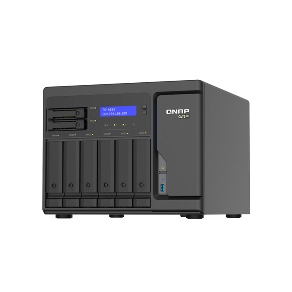 TS-H886-D1602-8G-US QNAP                                                         | NAS QNAP TORRE TS-H886-D1602-8G-US 8 BAHIAS INTEL XEON D-1622 DE 16GB                                                                                                                                                                                     